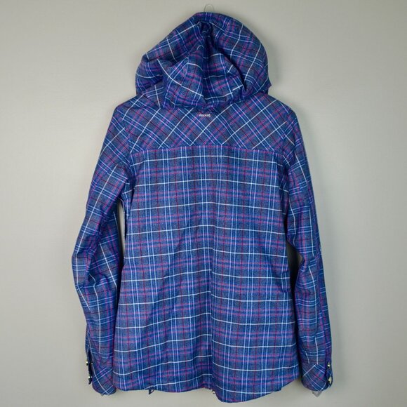 Nike Women's Bellevue Blue Plaid Snowboard Jacket Medium - Picture 8 of 9